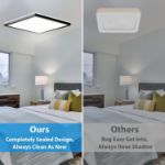 Picture of 28W LED Flush Mount Ceiling Light - Ultra Slim Square Panel (2200LM, IP44 Waterproof) - Modern Flat Lighting for Bathroom, Kitchen, Living Room & Bedroom 